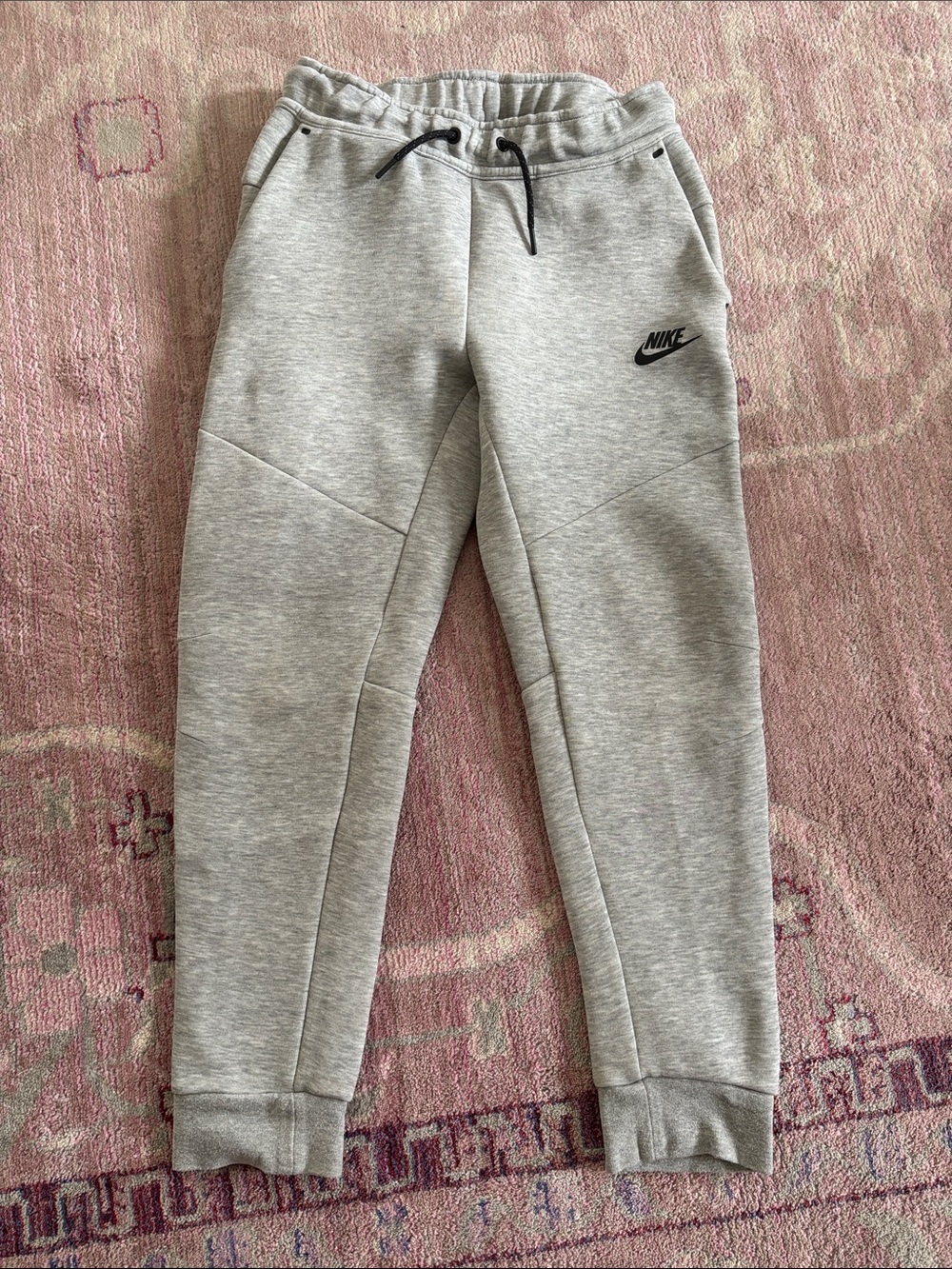 Nike Kids Light Gray Jogger Sweatpants with Black Logo